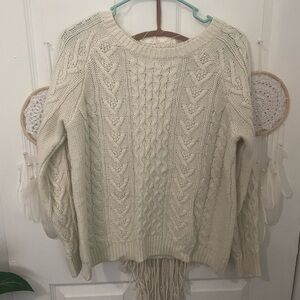 LARGE CREAM CABLE KNIT SWEATER FOREVER 21